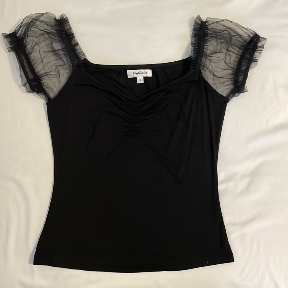 Crybaby Ruffle Sleeve Top